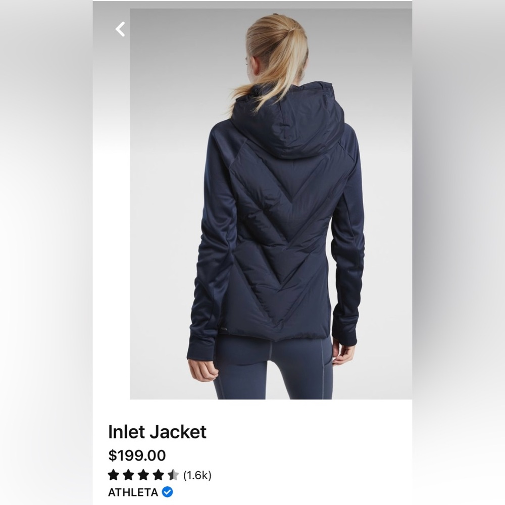 Athleta Inlet Jacket (Dark Blue) Medium